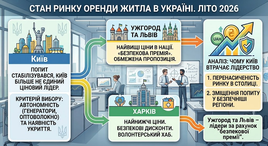 Де в Україні найдорожча оренда житла влітку 2026 року: які міста шокують цінами та чому Київ уже не завжди перший