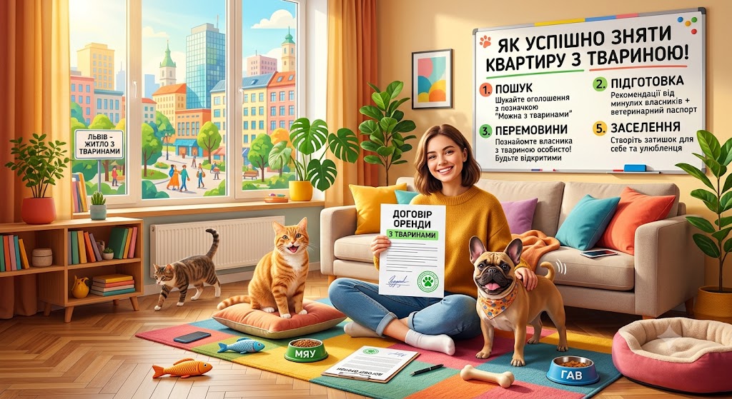 Як знайти та успішно зняти квартиру в оренду З ТВАРИНОЮ чи ТВАРИНКАМИ - Поради від профі