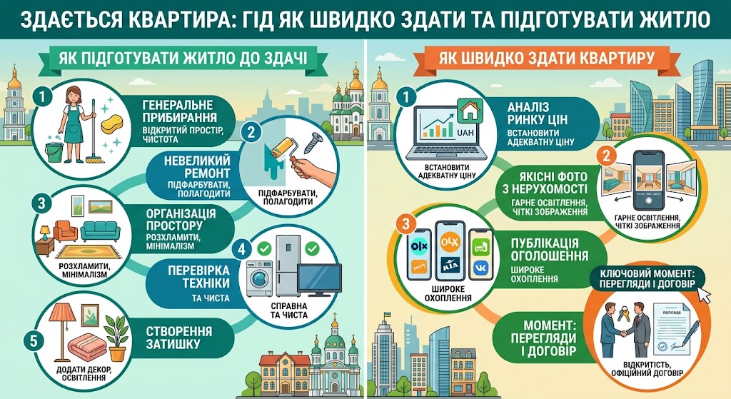 ЗДАЄТЬСЯ КВАРТИРА: Як швидко здати квартиру в Україні та як підготувати житло до здачі в оренду