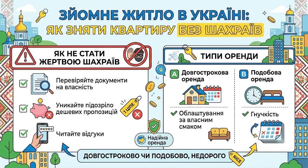 Як зняти квартиру в Україні і не нарватися на шахраїв - Зйомне житло в Україні недорого довгостроково чи подобово